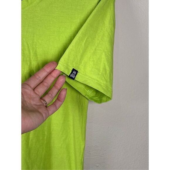 Psycho Bunny V Neck Neon Lime Green Short Sleeve Shirt Sz Small - Picture 4 of 7